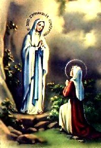 Mary at Lourdes with St. Bernadette